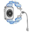 For Apple Watch 38mm Resin Retractable Chain Watch Band(Blue) - 1