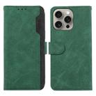 For iPhone 12 Pro Max ABEEL Color Block Magnetic RFID Leather Phone Case(Green-Black) - 1