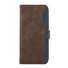 For iPhone 16e ABEEL Color Block Magnetic RFID Leather Phone Case(Brown-Blue) - 2