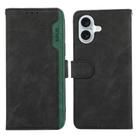 For iPhone 17 ABEEL Color Block Magnetic RFID Leather Phone Case(Black-Green) - 1
