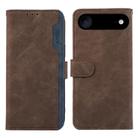 For iPhone 17 Air ABEEL Color Block Magnetic RFID Leather Phone Case(Brown-Blue) - 1