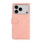 For iPhone 17 Pro Max ABEEL Color Block Magnetic RFID Leather Phone Case(Pink-Cyan) - 3