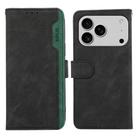 For iPhone 17 Pro Max ABEEL Color Block Magnetic RFID Leather Phone Case(Black-Green) - 1
