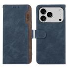 For iPhone 17 Pro Max ABEEL Color Block Magnetic RFID Leather Phone Case(Blue-Brown) - 1