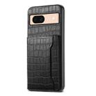 For Google Pixel 8a Crocodile Texture Card Bag Design Full Coverage Phone Case(Black) - 1