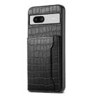 For Google Pixel 7a Crocodile Texture Card Bag Design Full Coverage Phone Case(Black) - 1