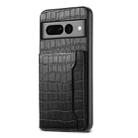 For Google Pixel 7 Pro 5G Crocodile Texture Card Bag Design Full Coverage Phone Case(Black) - 1