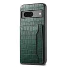 For Google Pixel 7 5G Crocodile Texture Card Bag Design Full Coverage Phone Case(Green) - 1
