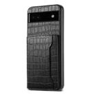 For Google Pixel 6a Crocodile Texture Card Bag Design Full Coverage Phone Case(Black) - 1