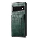 For Google Pixel 6 Pro Crocodile Texture Card Bag Design Full Coverage Phone Case(Green) - 1