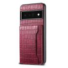 For Google Pixel 6 Pro Crocodile Texture Card Bag Design Full Coverage Phone Case(Red) - 1