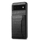 For Google Pixel 6 Crocodile Texture Card Bag Design Full Coverage Phone Case(Black) - 1