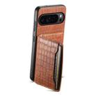For Google Pixel 10 Pro / 10 Crocodile Texture Card Bag Design Full Coverage Phone Case(Brown) - 2