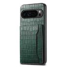For Google Pixel 10 Pro / 10 Crocodile Texture Card Bag Design Full Coverage Phone Case(Green) - 1