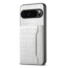 For Google Pixel 10 Pro / 10 Crocodile Texture Card Bag Design Full Coverage Phone Case(White) - 1