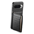 For Google Pixel 10 Pro XL Crocodile Texture Card Bag Design Full Coverage Phone Case(Black) - 2