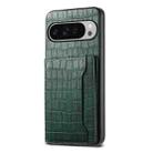 For Google Pixel 10 Pro XL Crocodile Texture Card Bag Design Full Coverage Phone Case(Green) - 1