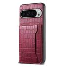 For Google Pixel 10 Pro XL Crocodile Texture Card Bag Design Full Coverage Phone Case(Red) - 1