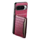 For Google Pixel 10 Pro XL Crocodile Texture Card Bag Design Full Coverage Phone Case(Red) - 2