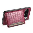 For Google Pixel 10 Pro XL Crocodile Texture Card Bag Design Full Coverage Phone Case(Red) - 3