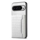 For Google Pixel 10 Pro XL Crocodile Texture Card Bag Design Full Coverage Phone Case(White) - 1
