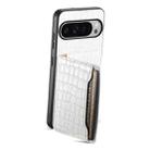 For Google Pixel 10 Pro XL Crocodile Texture Card Bag Design Full Coverage Phone Case(White) - 2