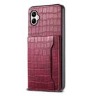 For Samsung Galaxy A05 Crocodile Texture Card Bag Design Full Coverage Phone Case(Red) - 1