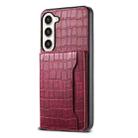 For Samsung Galaxy S23+ 5G Crocodile Texture Card Bag Design Full Coverage Phone Case(Red) - 1