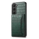 For Samsung Galaxy S23 5G Crocodile Texture Card Bag Design Full Coverage Phone Case(Green) - 1