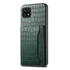 For Samsung Galaxy A22 5G Crocodile Texture Card Bag Design Full Coverage Phone Case(Green) - 1