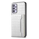 For Samsung Galaxy A32 5G Crocodile Texture Card Bag Design Full Coverage Phone Case(White) - 1