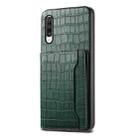 For Samsung Galaxy A70 Crocodile Texture Card Bag Design Full Coverage Phone Case(Green) - 1