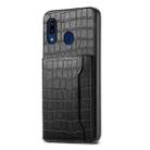 For Samsung Galaxy A20/A30 Crocodile Texture Card Bag Design Full Coverage Phone Case(Black) - 1