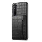 For Sony Xperia 1 V Crocodile Texture Card Bag Design Full Coverage Phone Case(Black) - 1