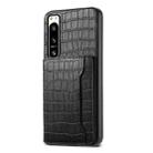 For Sony Xperia 5 IV Crocodile Texture Card Bag Design Full Coverage Phone Case(Black) - 1