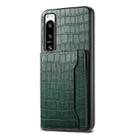 For Sony Xperia 5 IV Crocodile Texture Card Bag Design Full Coverage Phone Case(Green) - 1