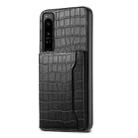 For Sony Xperia 1 IV Crocodile Texture Card Bag Design Full Coverage Phone Case(Black) - 1