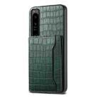 For Sony Xperia 1 IV Crocodile Texture Card Bag Design Full Coverage Phone Case(Green) - 1