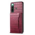 For Sony Xperia 10 IV Crocodile Texture Card Bag Design Full Coverage Phone Case(Red) - 1