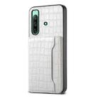 For Sony Xperia 10 IV Crocodile Texture Card Bag Design Full Coverage Phone Case(White) - 1