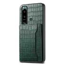 For Sony Xperia 5 III Crocodile Texture Card Bag Design Full Coverage Phone Case(Green) - 1