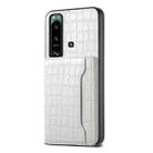 For Sony Xperia 5 III Crocodile Texture Card Bag Design Full Coverage Phone Case(White) - 1