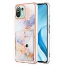 For Xiaomi Mi 11 Lite Marble Pattern IMD Card Slot Phone Case(Galaxy Marble White) - 1