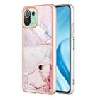 For Xiaomi Mi 11 Lite Marble Pattern IMD Card Slot Phone Case(Rose Gold) - 1