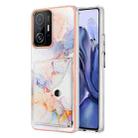 For Xiaomi 11T / 11T Pro Marble Pattern IMD Card Slot Phone Case(Galaxy Marble White) - 1