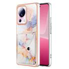 For Xiaomi 13 Lite 5G Marble Pattern IMD Card Slot Phone Case(Galaxy Marble White) - 1