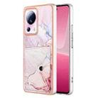 For Xiaomi 13 Lite 5G Marble Pattern IMD Card Slot Phone Case(Rose Gold) - 1