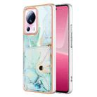 For Xiaomi 13 Lite 5G Marble Pattern IMD Card Slot Phone Case(Green) - 1