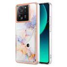 For Xiaomi 13T / 13T Pro Marble Pattern IMD Card Slot Phone Case(Galaxy Marble White) - 1