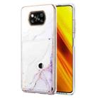 For Xiaomi Poco X3 NFC Marble Pattern IMD Card Slot Phone Case(White Purple) - 1